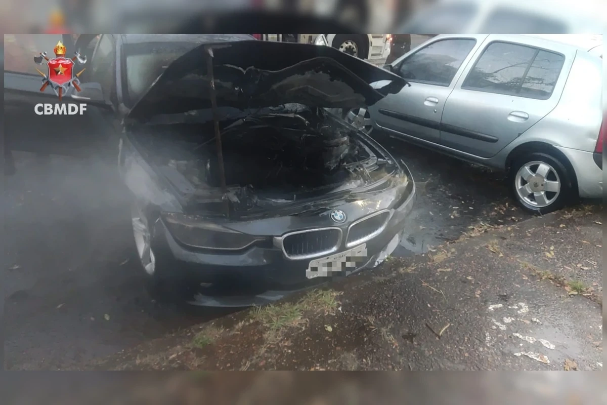 BMW 320i Destruída em Incêndio na Asa Sul: Prejuízo de R$ 370 Mil