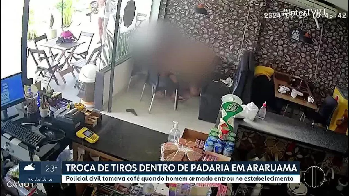 Vídeo mostra tensão de clientes durante tiroteio em padaria de Araruama, no RJ | Região dos Lagos